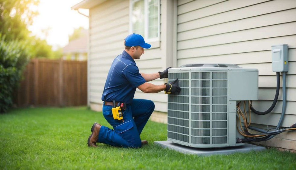 Technician measuring airflow at a residential supply vent